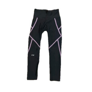 Under Armour Black and purple Heatgear Compression Leggings Womens Size XS